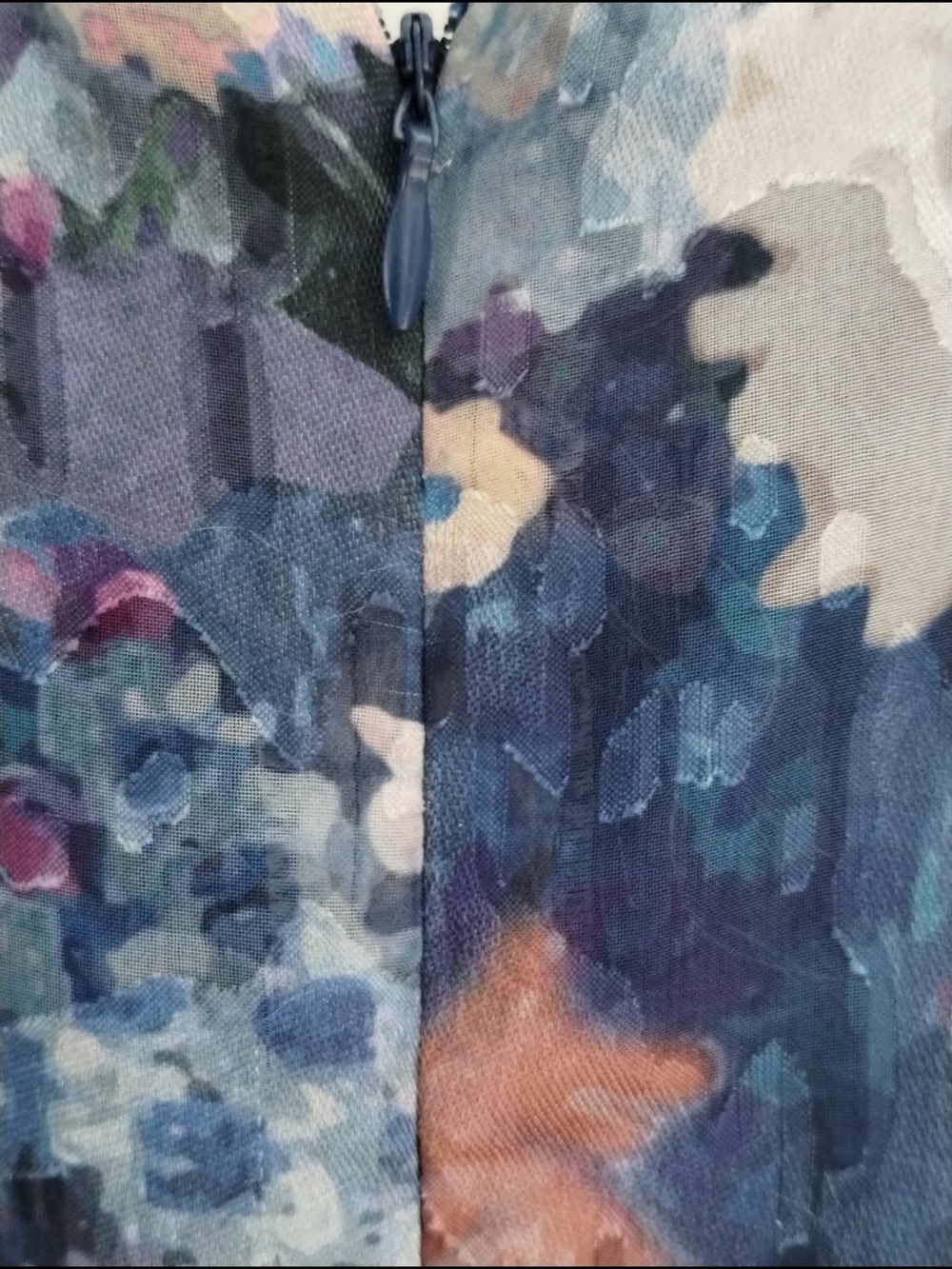 Anthropologie Hutch Floral Ruffle Midi Dress Blue Chiffon Empire Waist - Picture 9 of 13
